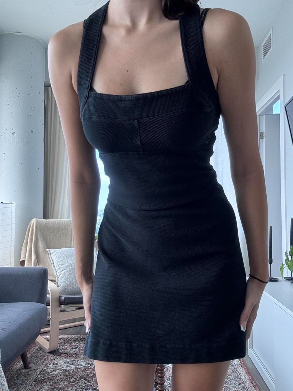 Banana Republic Navy Crossback Midi Dress
